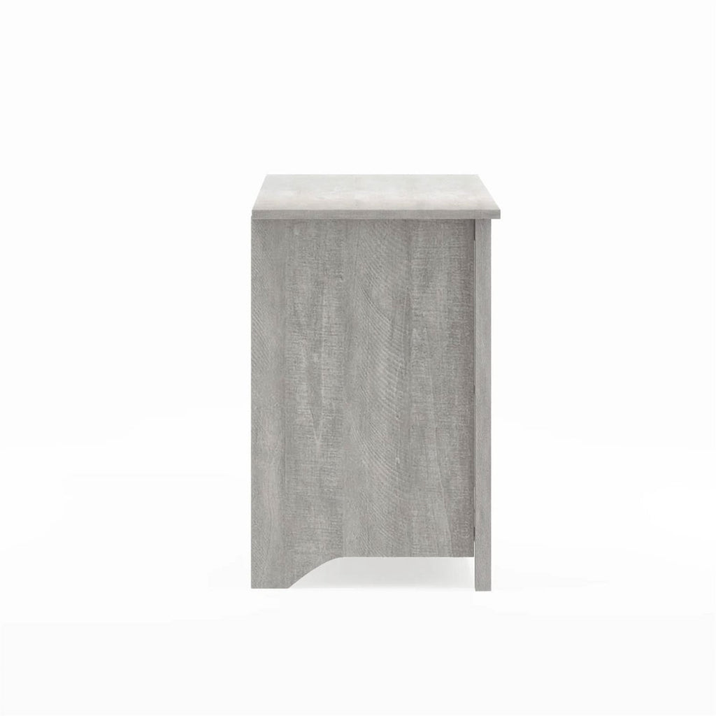 Farmhouse Style TV Stand in Light Grey Oak Wood Finish - for TVs up to 70-inch