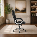 62" Executive Desk & Ergonomic Office Chair Set with Drawers, Cabinet Storage & Adjustable Swivel Chair Black