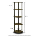5-Tier Corner Display Shelf Bookcase in Espresso & Black