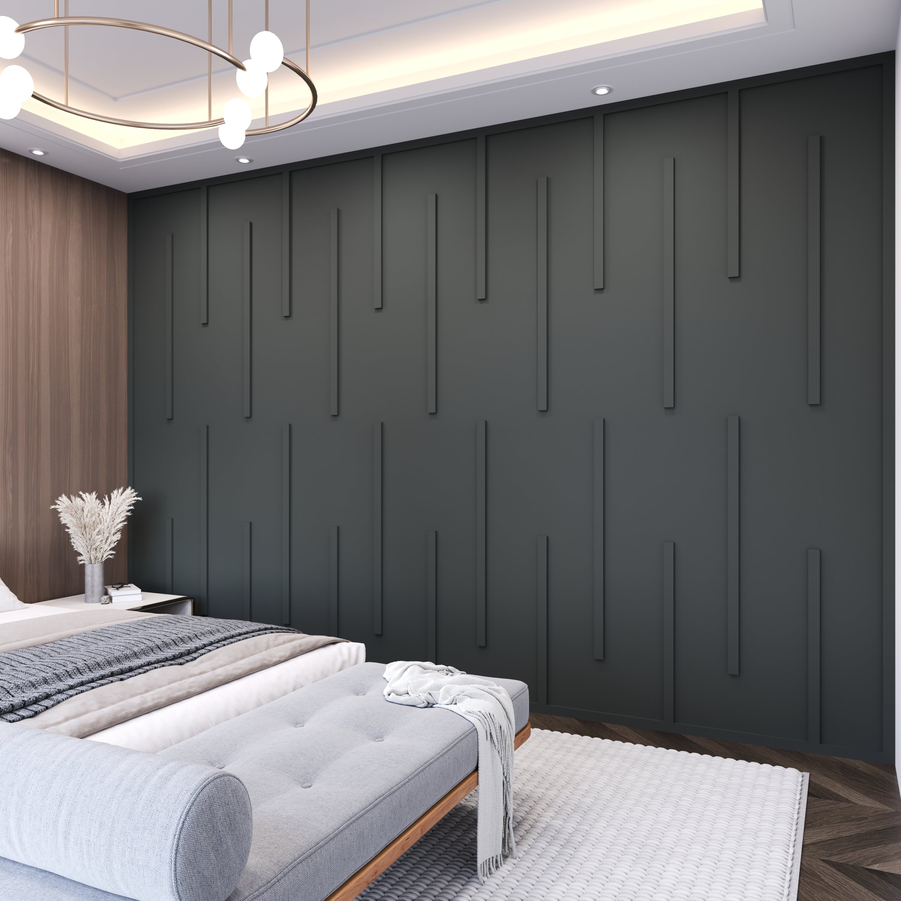 Ready to Assemble Wall Paneling Flat Wall Molding Kit - for Living Areas | Pre-Cut & Primed