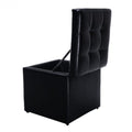 Foldable Cube Ottoman Pouffe Storage Seat-Black