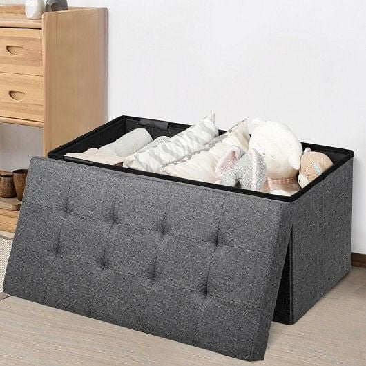 31.5 Inch Fabric Foldable Storage with Removable Storage Bin-Dark Gray