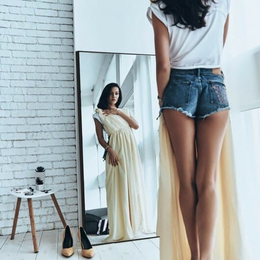 59 Inch Full Length Mirror Large Rectangle Bedroom Mirror-Golden