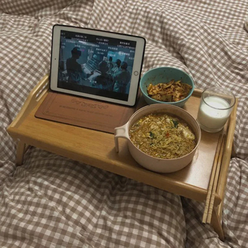 NNEOBA Foldable Laptop Stand & Breakfast Tray - Cozy Bedroom Desk