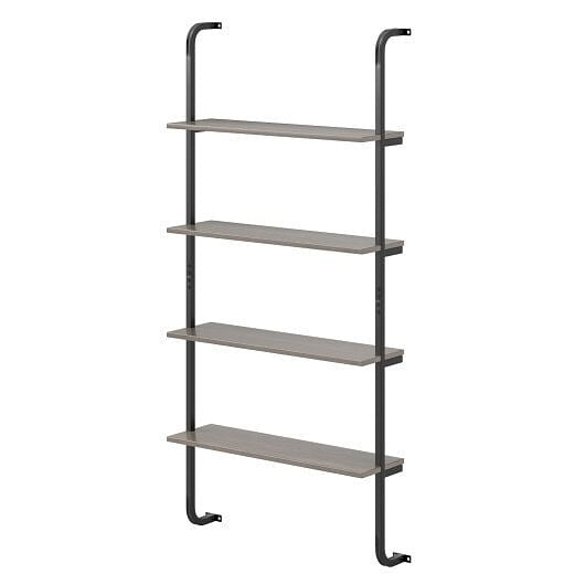 4-Tier Industrial Pipe Shelving with Metal Frame for Living Room Kitchen-Rustic Brown