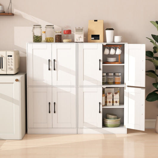 Bathroom Cabinet 43.5 inch Storage Cabinet with Doors and Adjustable Shelves-Black