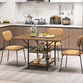47 Inch Rectangular Dining Table with 2 Open Storage Shelves and Sturdy Metal Legs for 4-6-Rustic B