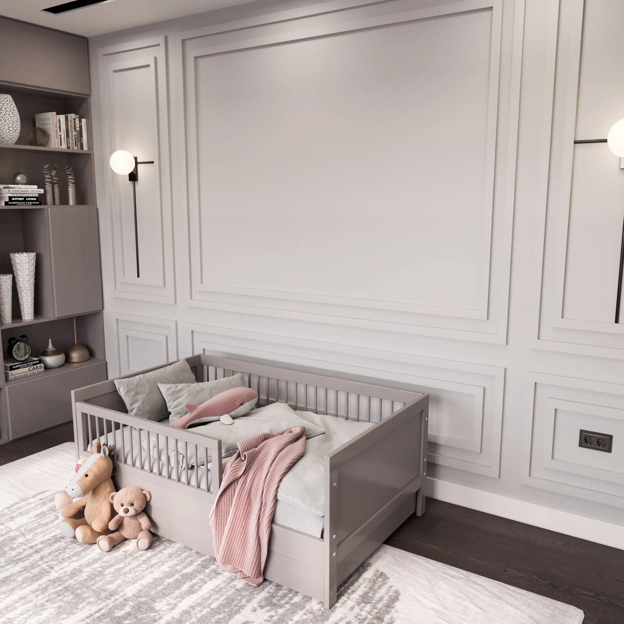 Nursery Wall Molding Kit - Ready to Assemble | 3 Upper & 3 Bottom Nested Frames | Pre-Cut & Primed