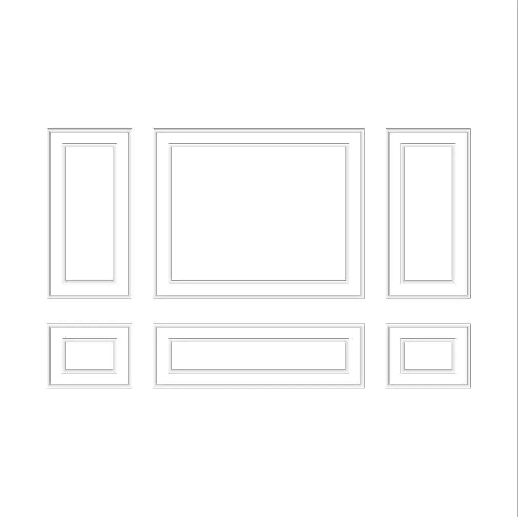 Nursery Wall Molding Kit - Ready to Assemble | 3 Upper & 3 Bottom Nested Frames | Pre-Cut & Primed