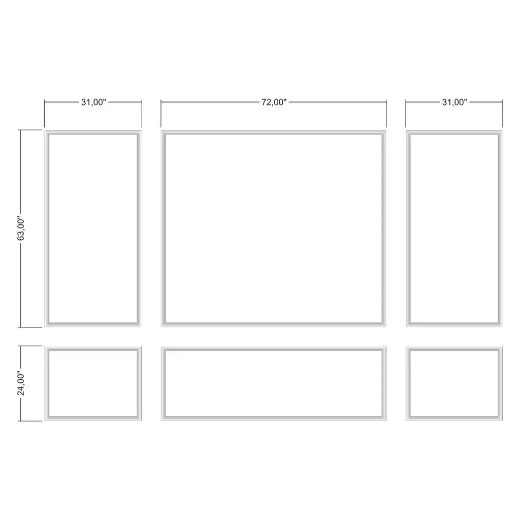 Ready to Assemble Wall Molding Kit - 3 Upper & 3 Bottom Frames | Easy Installation