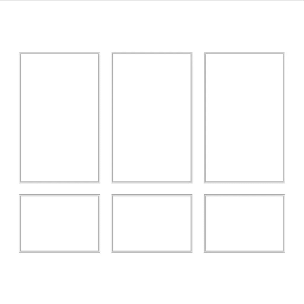 Wall Molding Package - 3 Upper & 3 Bottom Frames | Easy Installation
