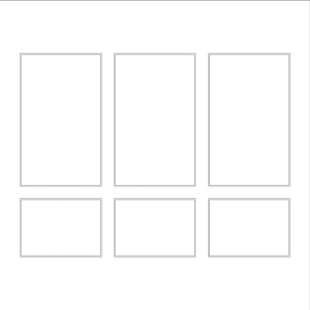 Wall Molding Package - 3 Upper & 3 Bottom Frames | Easy Installation