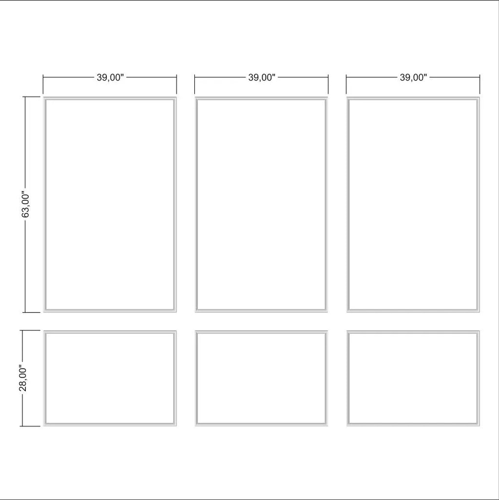 Wall Molding Package - 3 Upper & 3 Bottom Frames | Easy Installation