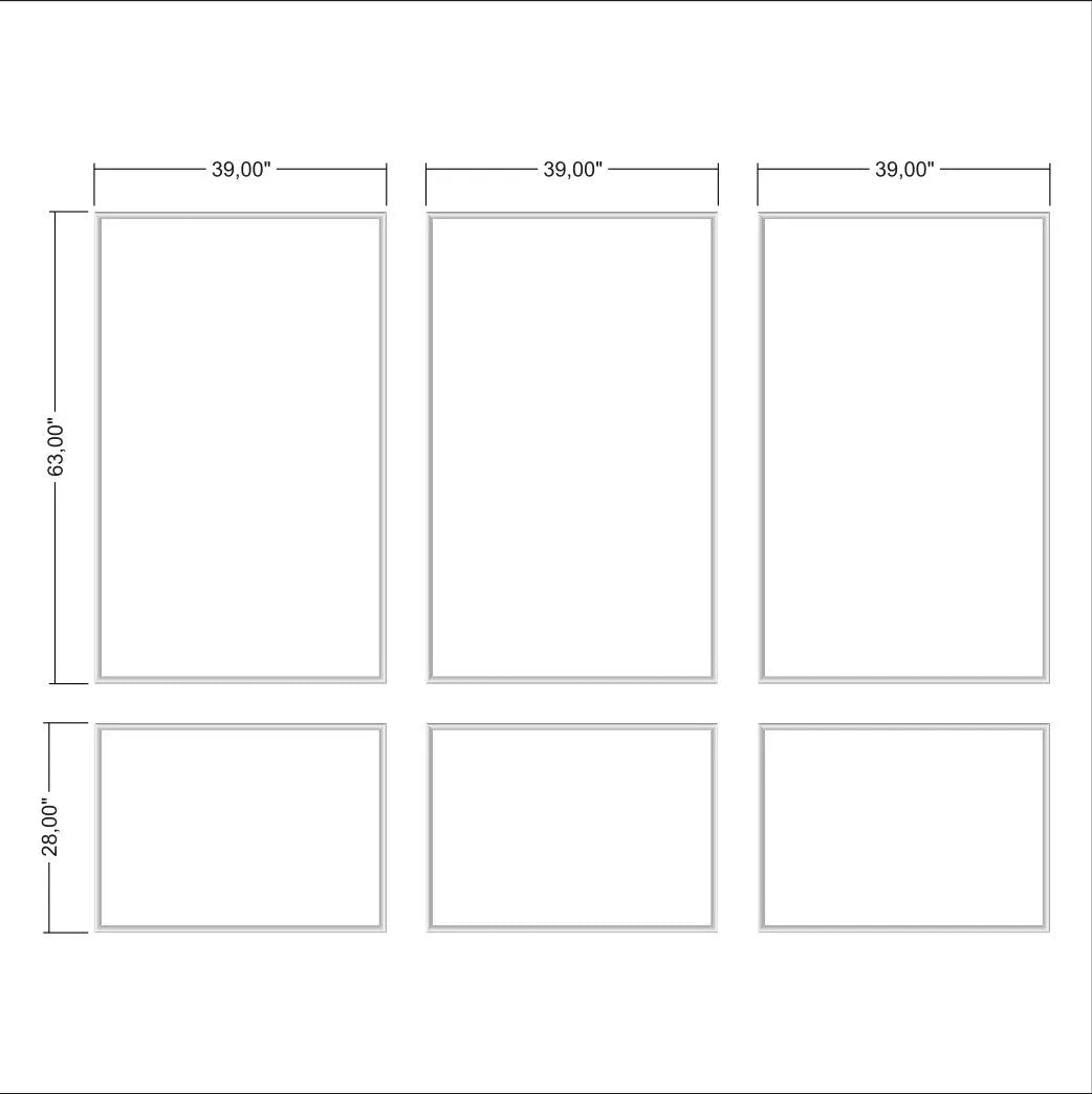 Wall Molding Package - 3 Upper & 3 Bottom Frames | Easy Installation