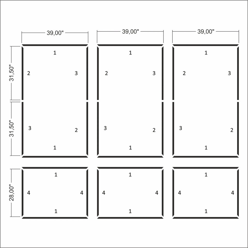 Wall Molding Package - 3 Upper & 3 Bottom Frames | Easy Installation