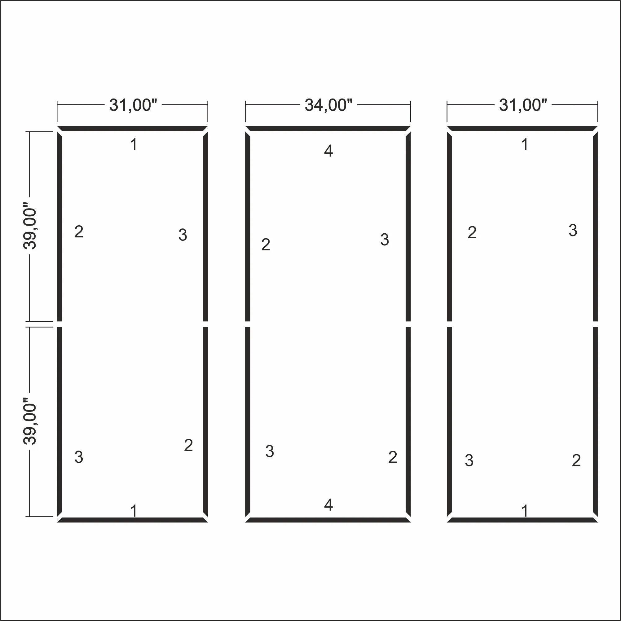 Ready to Assemble Wall Molding Package - 3 Vertical Frames | Easy Installation