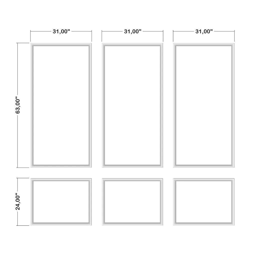 Ready to Go Wall Molding Kit - 3 Upper & 3 Bottom Frames | Easy Installation