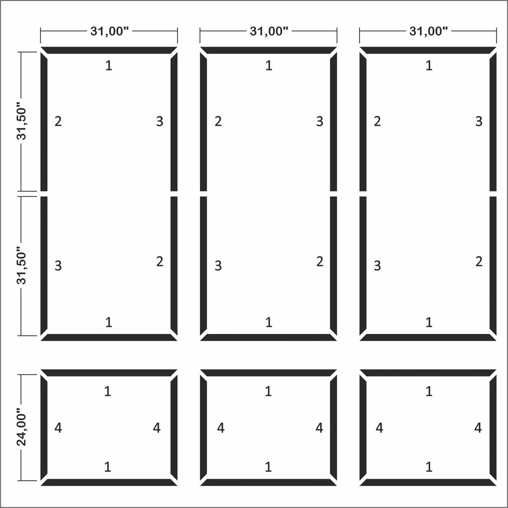 Ready to Go Wall Molding Kit - 3 Upper & 3 Bottom Frames | Easy Installation