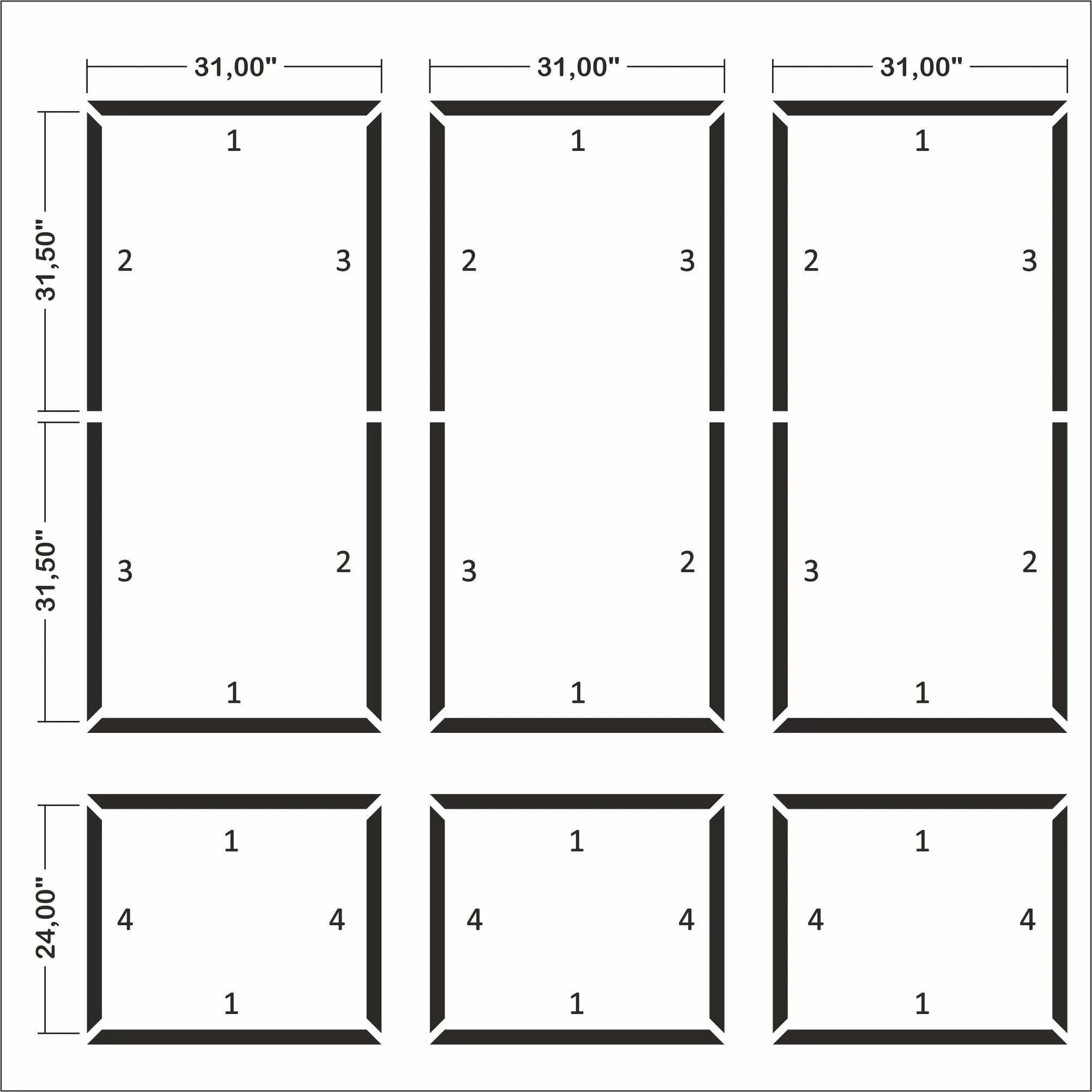 Ready to Go Wall Molding Kit - 3 Upper & 3 Bottom Frames | Easy Installation