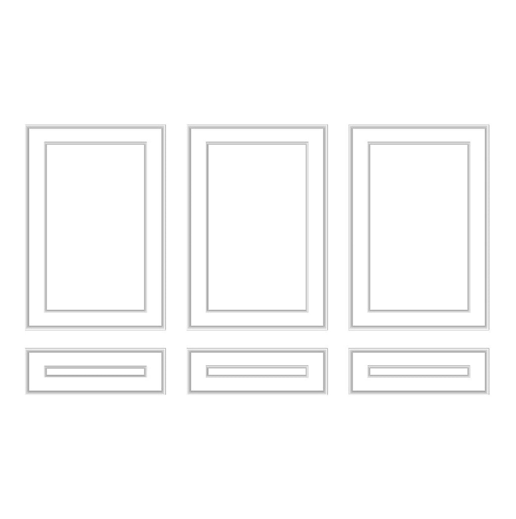 Wall Trim Package - 3 Upper & 3 Bottom Nested Frames | Easy Installation