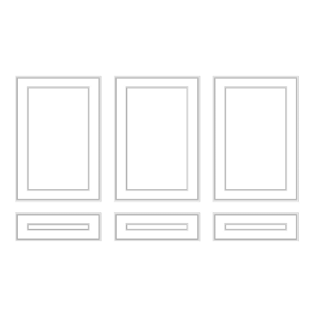 Wall Trim Package - 3 Upper & 3 Bottom Nested Frames | Easy Installation