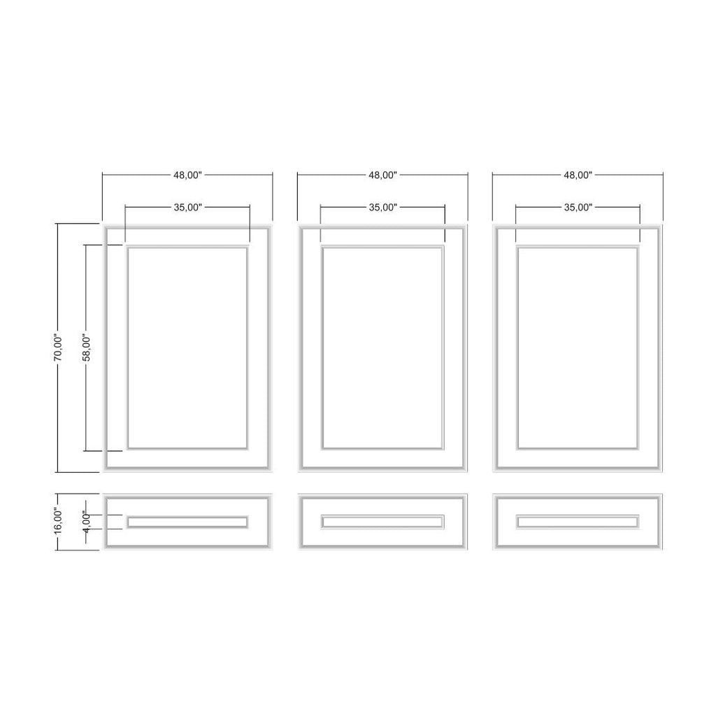 Wall Trim Package - 3 Upper & 3 Bottom Nested Frames | Easy Installation