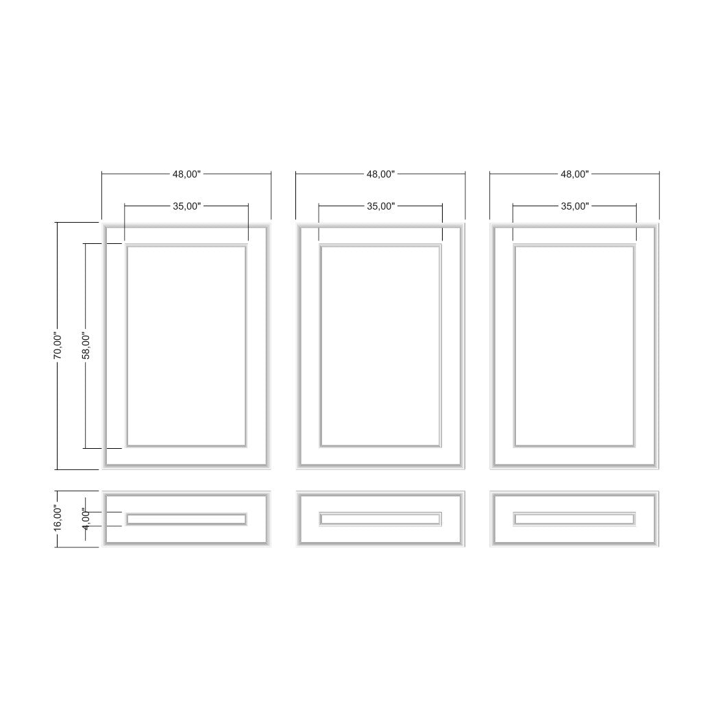 Wall Trim Package - 3 Upper & 3 Bottom Nested Frames | Easy Installation