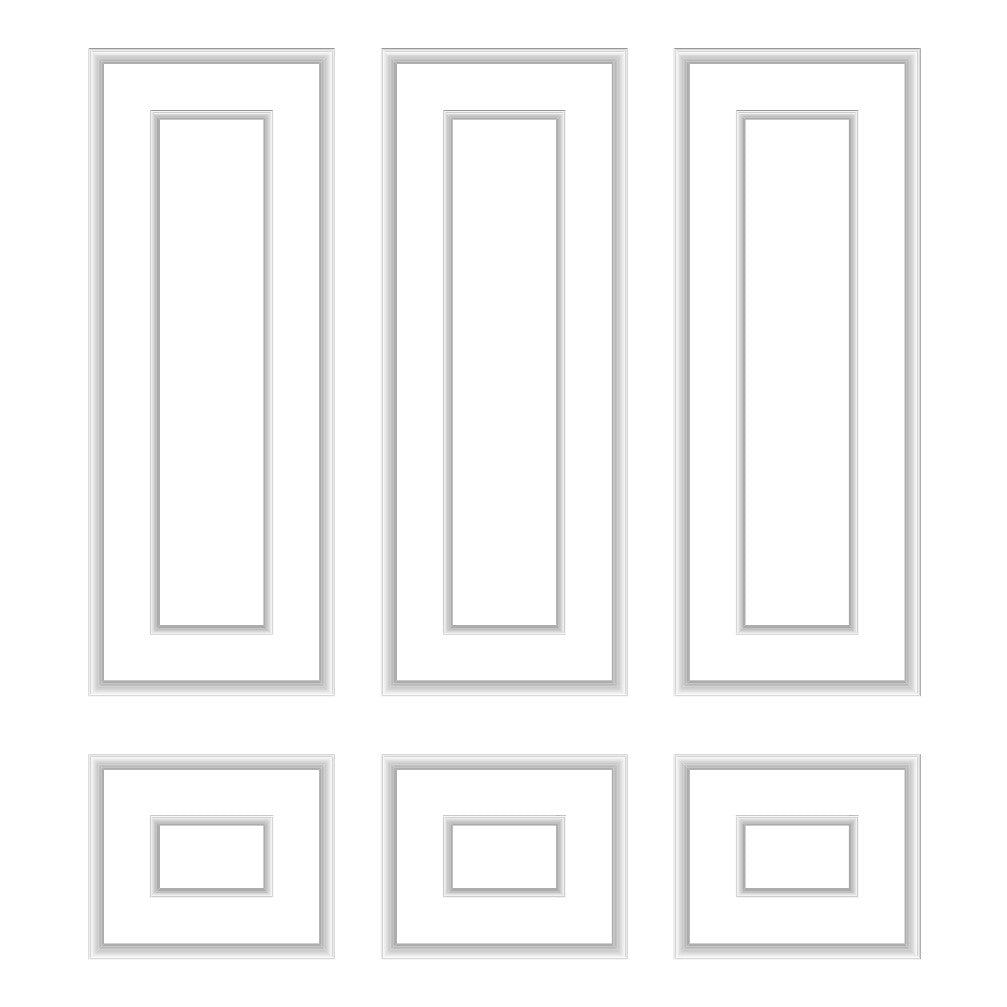 Wall Molding Package - 3 Upper & 3 Bottom Nested Frames | Easy Installation