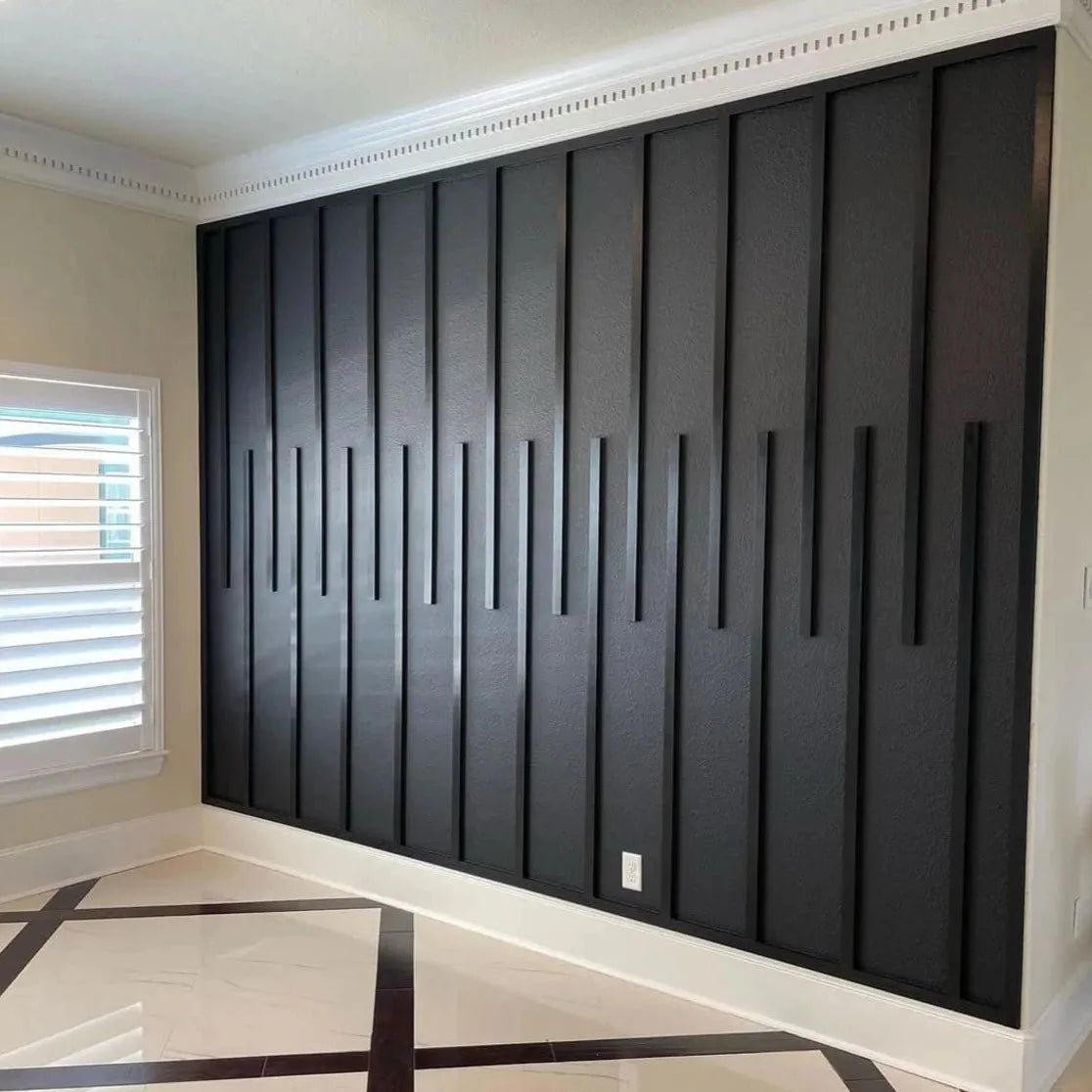 Pre-Cut Flat Wall Molding Kit for Living Areas | Factory Primed & Ready to Paint