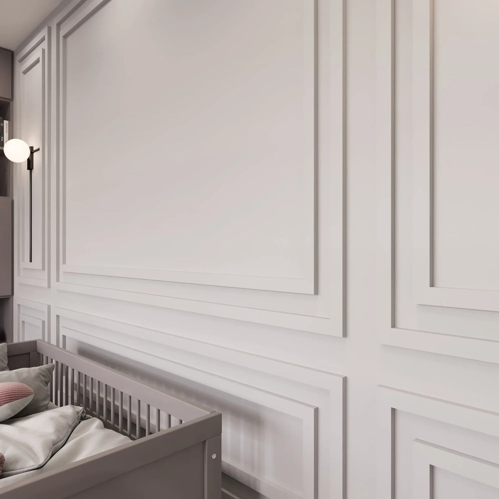 Nursery Wall Molding Kit - Ready to Assemble | 3 Upper & 3 Bottom Nested Frames | Pre-Cut & Primed