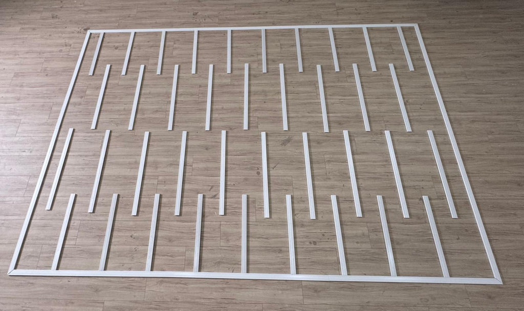 Ready to Assemble Wall Paneling Flat Wall Molding Kit - for Living Areas | Pre-Cut & Primed