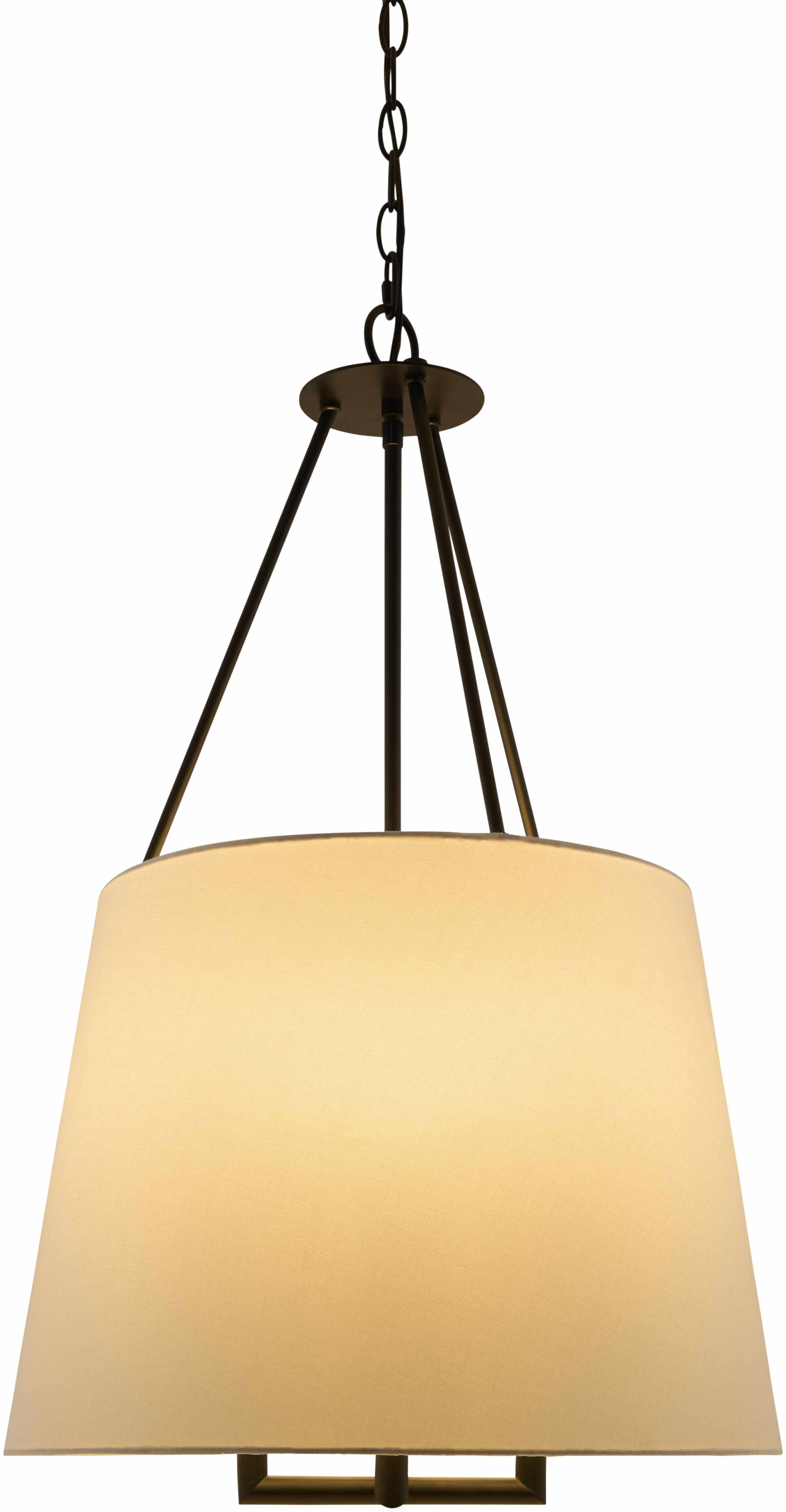Light Gray Traditional Chandelier with linen details for dining or living rooms