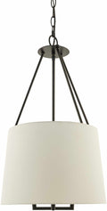 Light Gray Traditional Chandelier with linen details for dining or living rooms