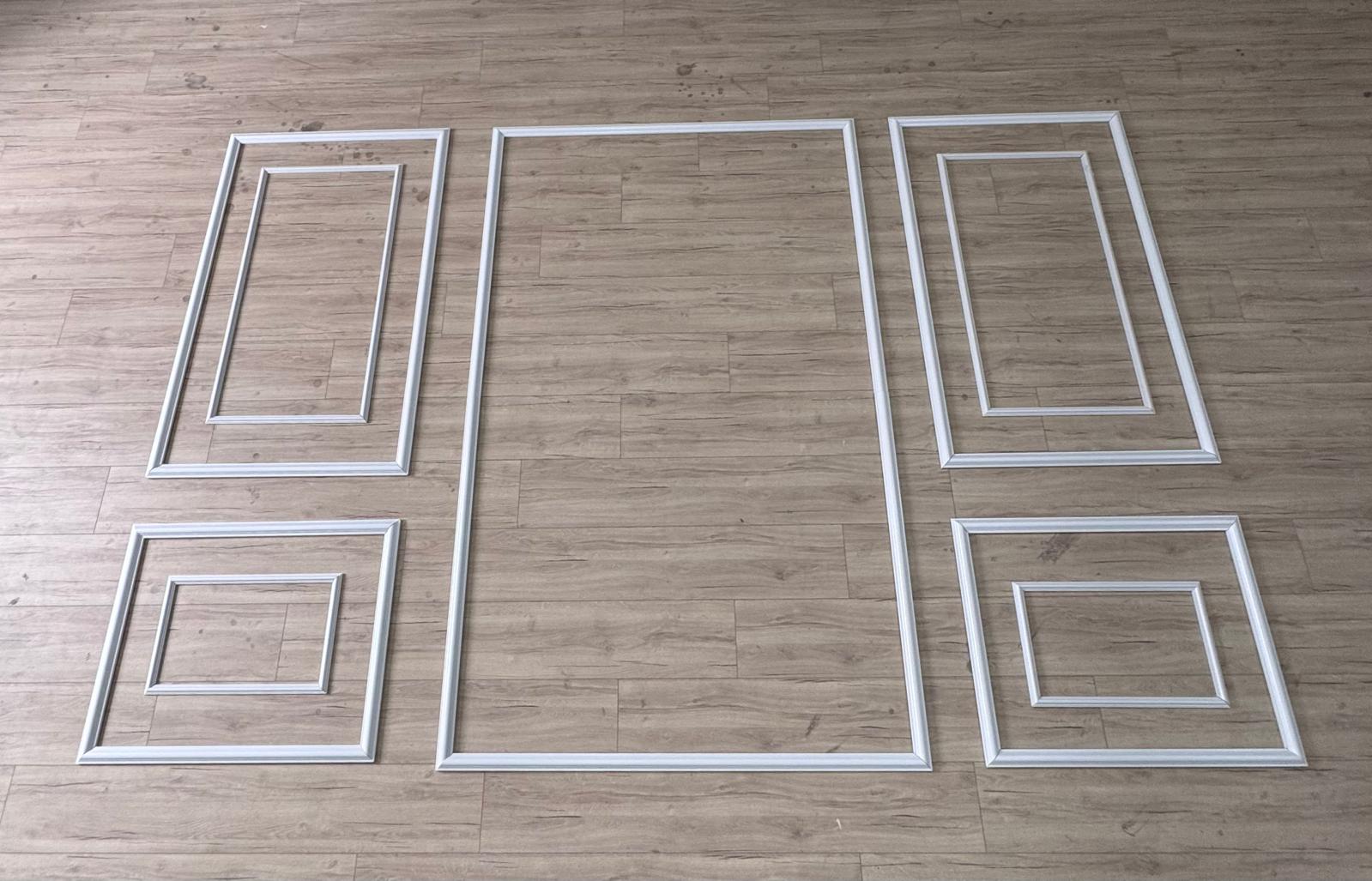 Ready to Assemble Wall Molding Package - 2 Upper, 1 Center & 2 Bottom Frames | Easy Installation