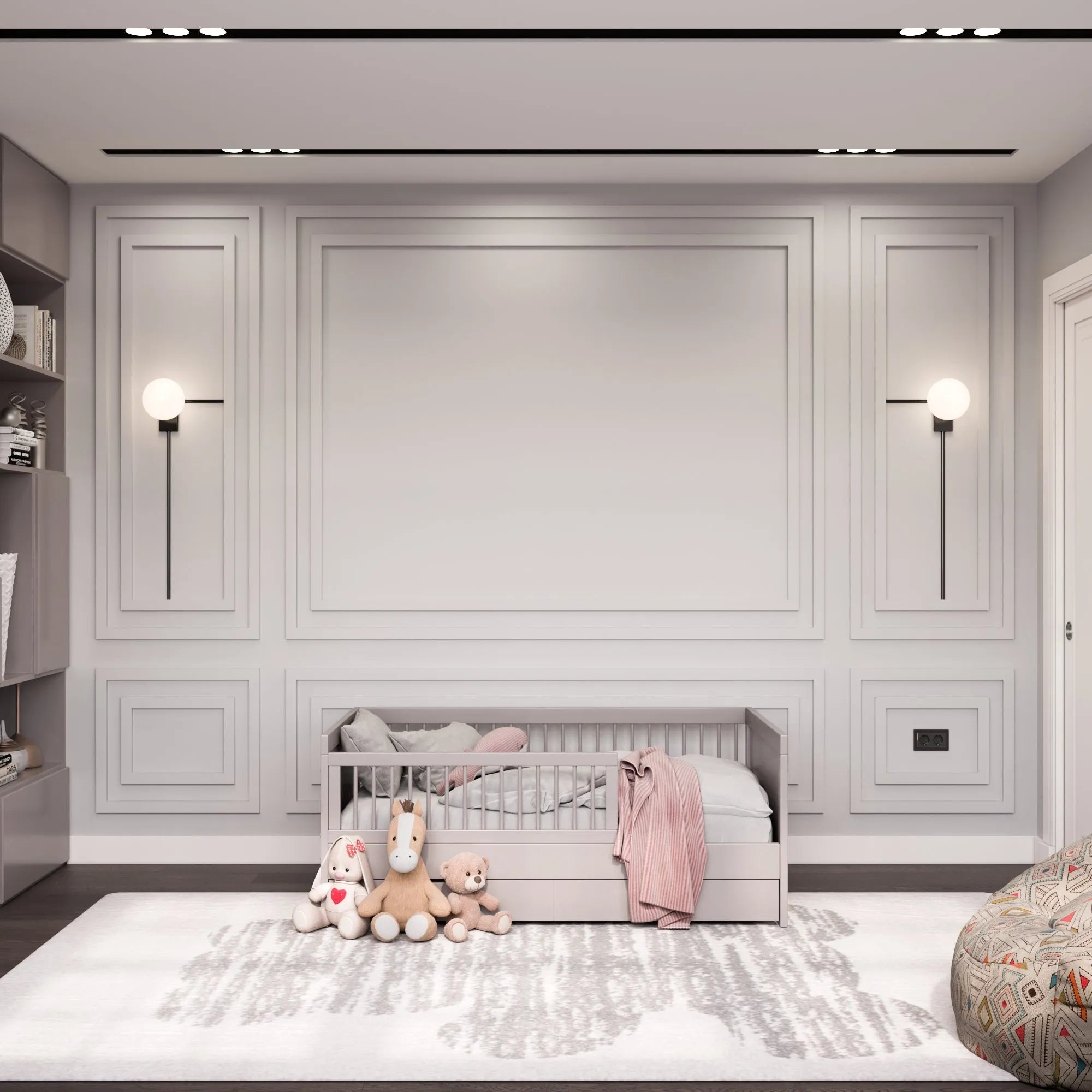 Nursery Wall Molding Kit - Ready to Assemble | 3 Upper & 3 Bottom Nested Frames | Pre-Cut & Primed