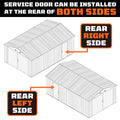 13' x 20' Metal Garage Shed, Double Front & Side Doors, 240 Sq-Ft, 7'9" Peak, TMG-MS1320A