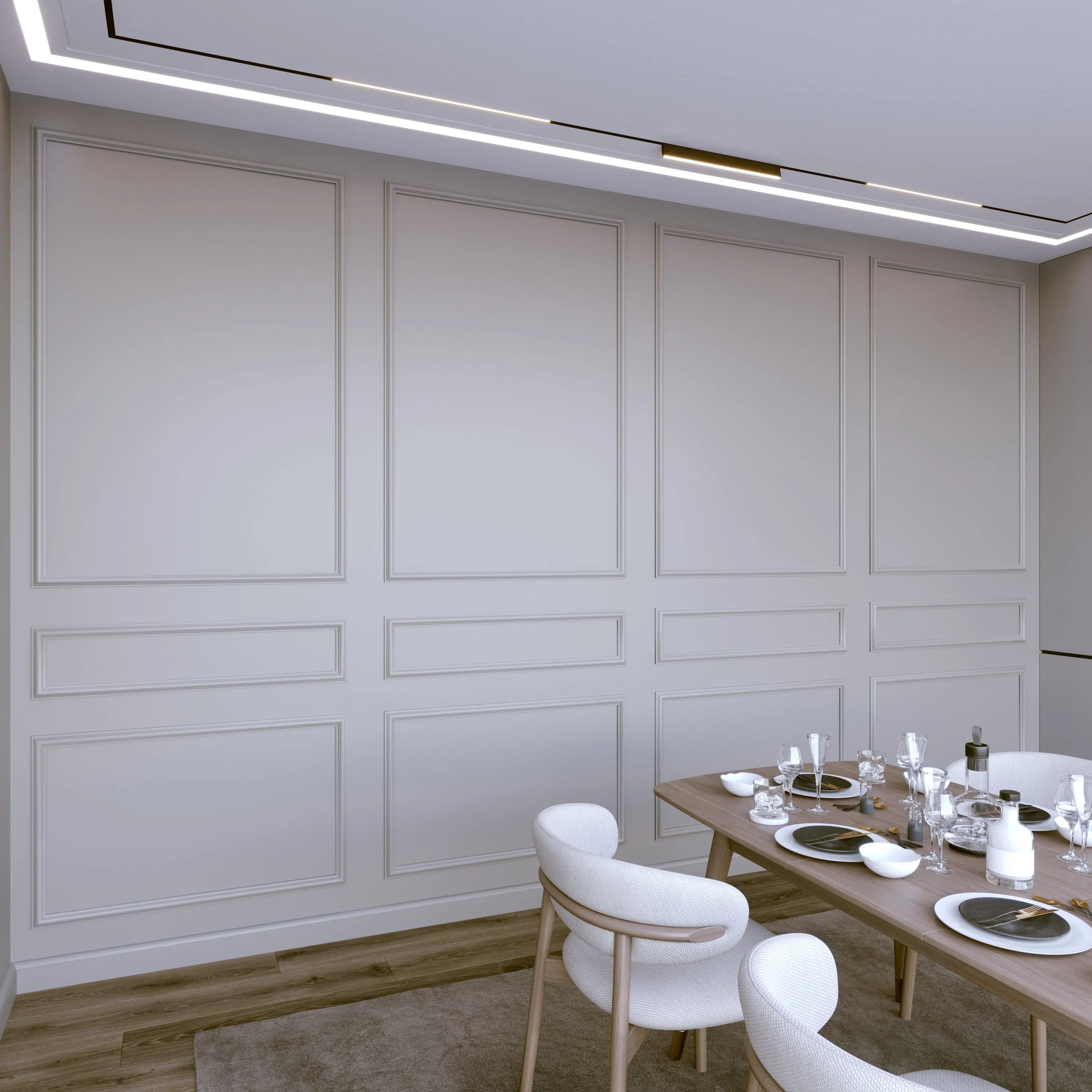 Wall Molding Kit - 4 Upper, 4 Middle, & 4 Bottom Frames | Easy Installation
