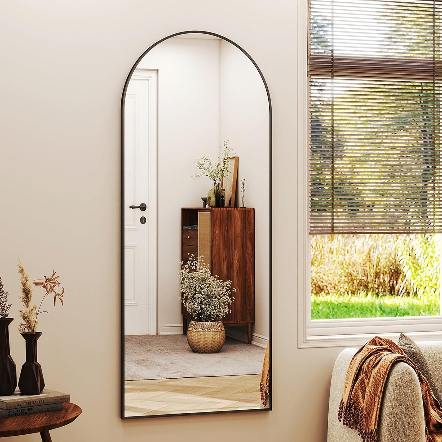 56 Inch Arched Full Length Mirror Explosion proof Glass