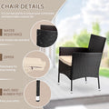 Outdoor Rattan 4 Piece Patio Furniture Conversation Set