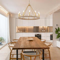Gold Wagon Wheel Chandelier Farmhouse Ceiling Fixture