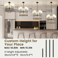 Black Five Light Contemporary Dining Room Chandelier