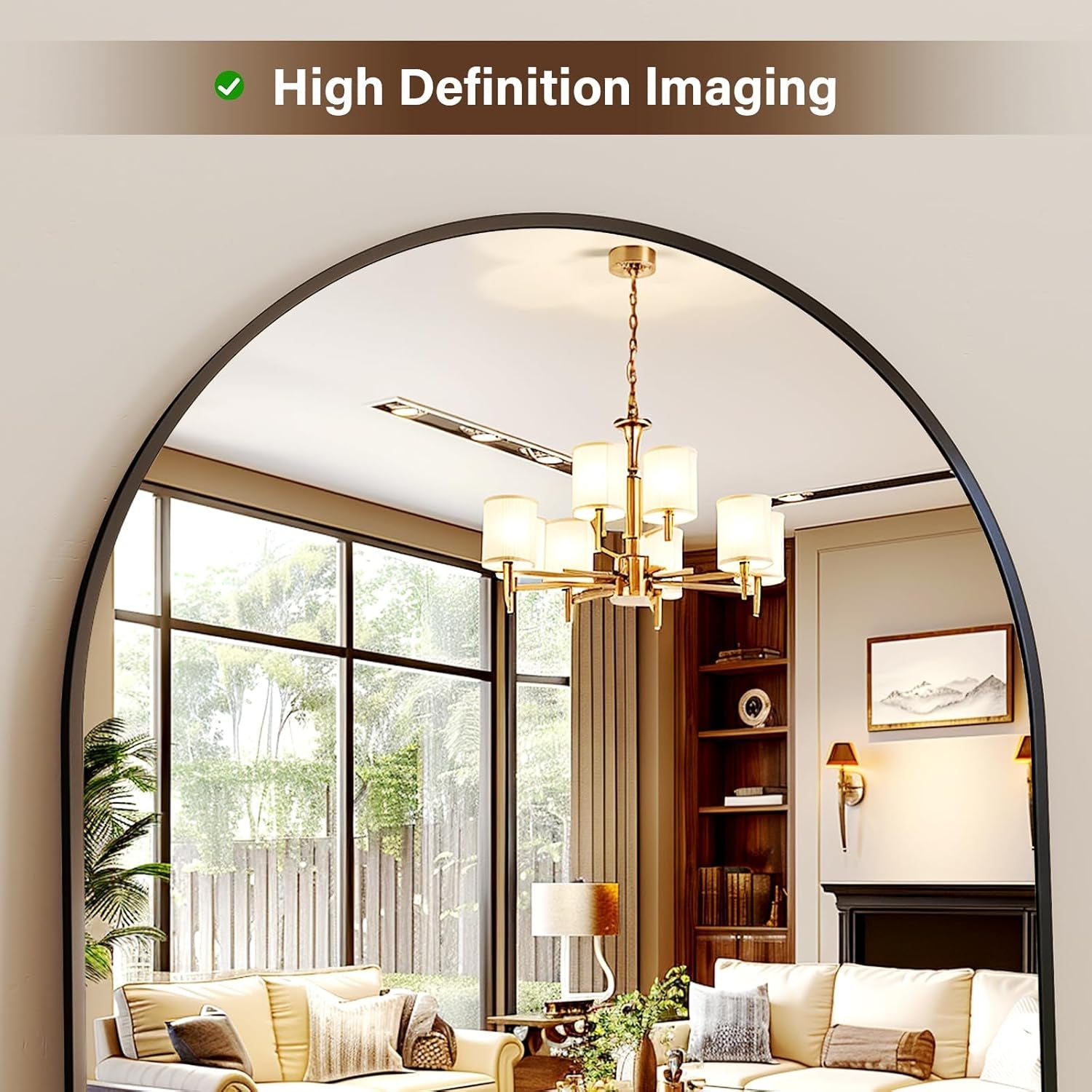 56 Inch Arched Full Length Mirror Explosion proof Glass