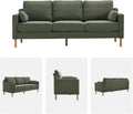 Dark green Linen Upholstered Mid Century Modern Sofa
