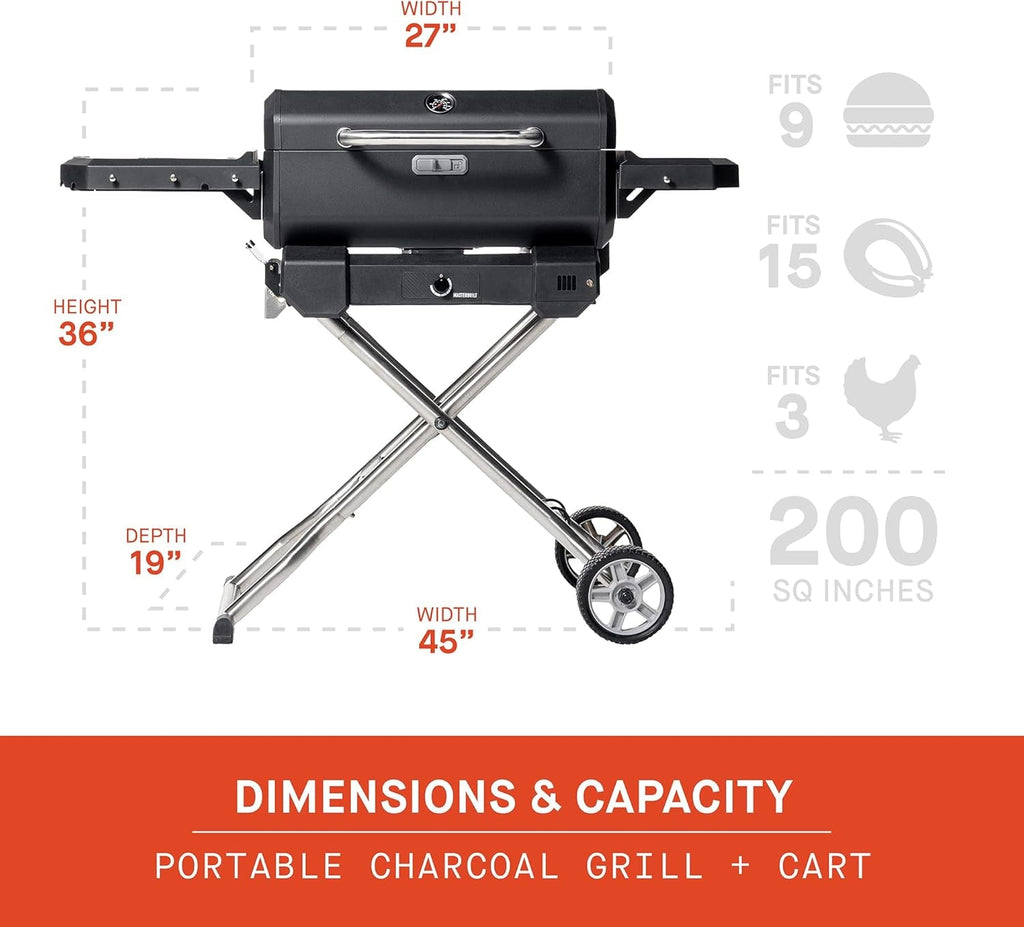 Portable Charcoal Grill Smoker With Analog Control