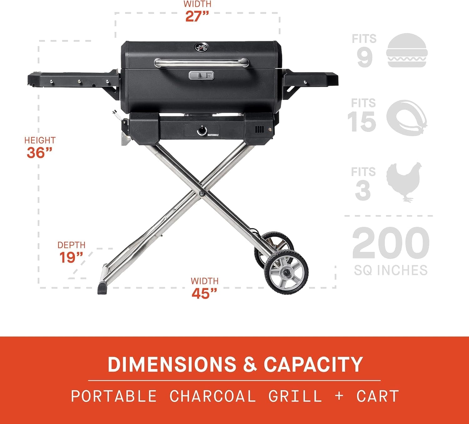 Portable Charcoal Grill Smoker With Analog Control