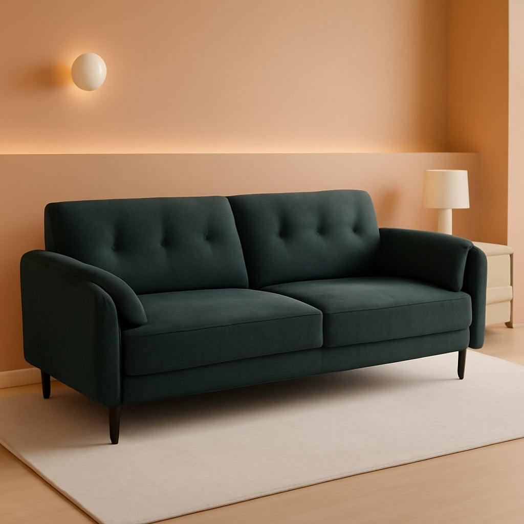 89 Inch Dark Gray Velvet Fabric Convertible SofaBed