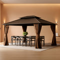 Domi 10x14 Espresso Brown All Weather Gazebo OutdoorPatio