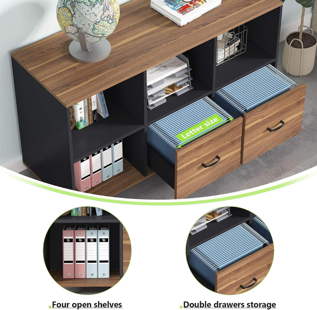 Forty Three Inch Lateral Filing Cabinet With Locking Wheels