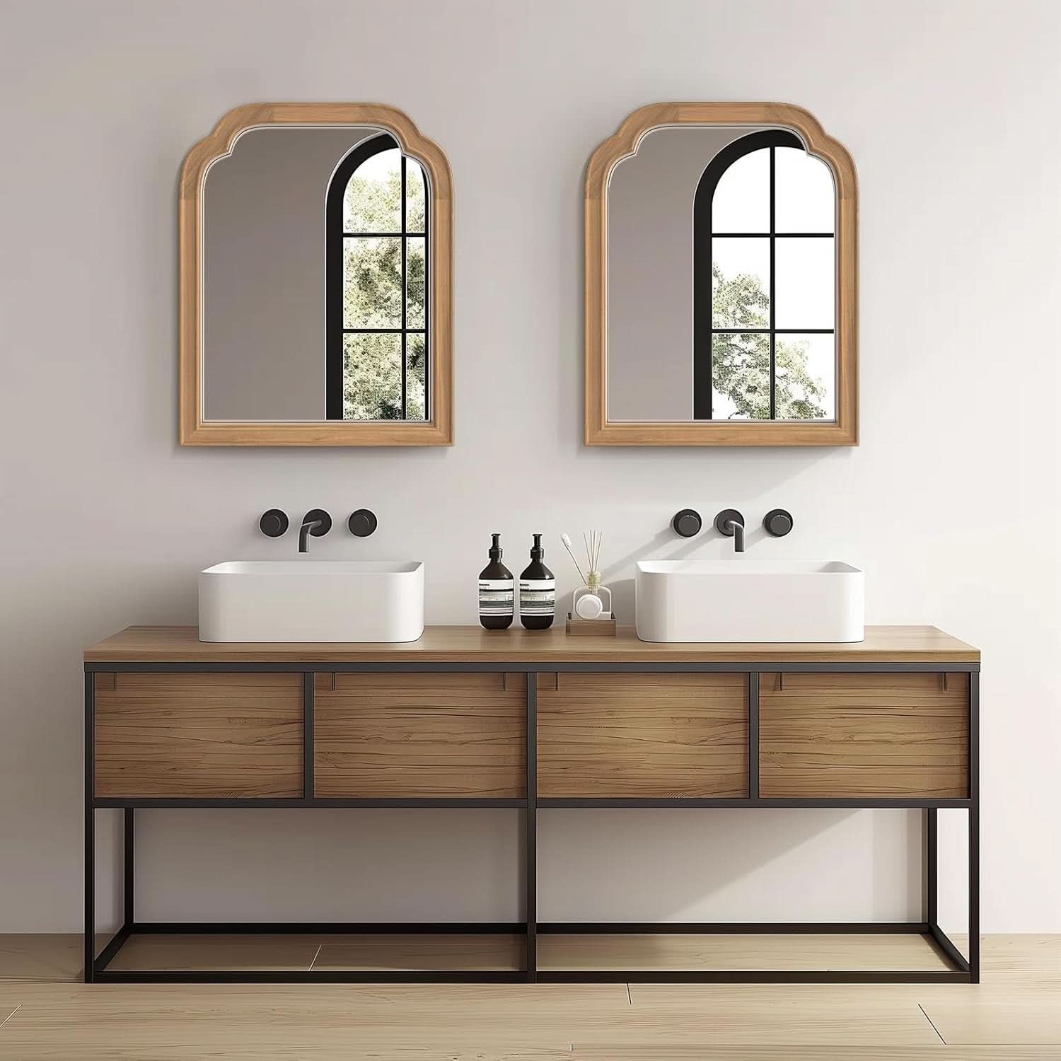 Premium Hardwood Bathroom Mirror Sixteen By Twenty Inches