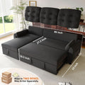 86Inch Convertible Sleeper Sectional With USB Ports